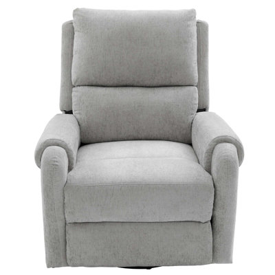 Manual Recliner Massage Chair With 8 Modes, Side Pocket, Swivel Rocker For Living Room And Nursery, Grey