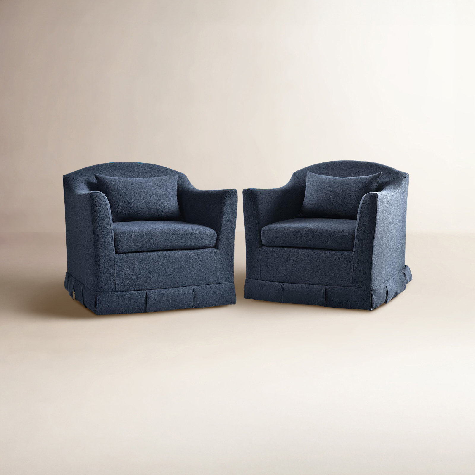 Laurel Foundry Modern Farmhouse® Mcgee Swivel Chair, Navy Polyester
