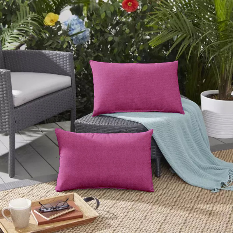 Outdoor Throw Pillow, Magenta, 12" x 19", Rectangular