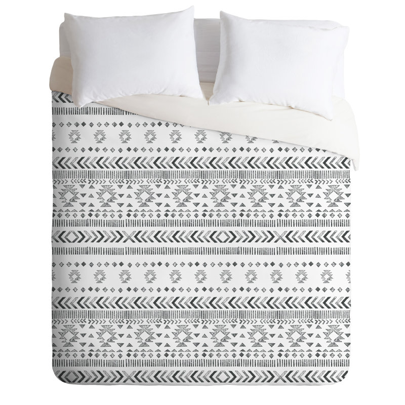 Rustic Polyester Geometric Shapes Duvet Cover, King Duvet Cover + 2 Shams