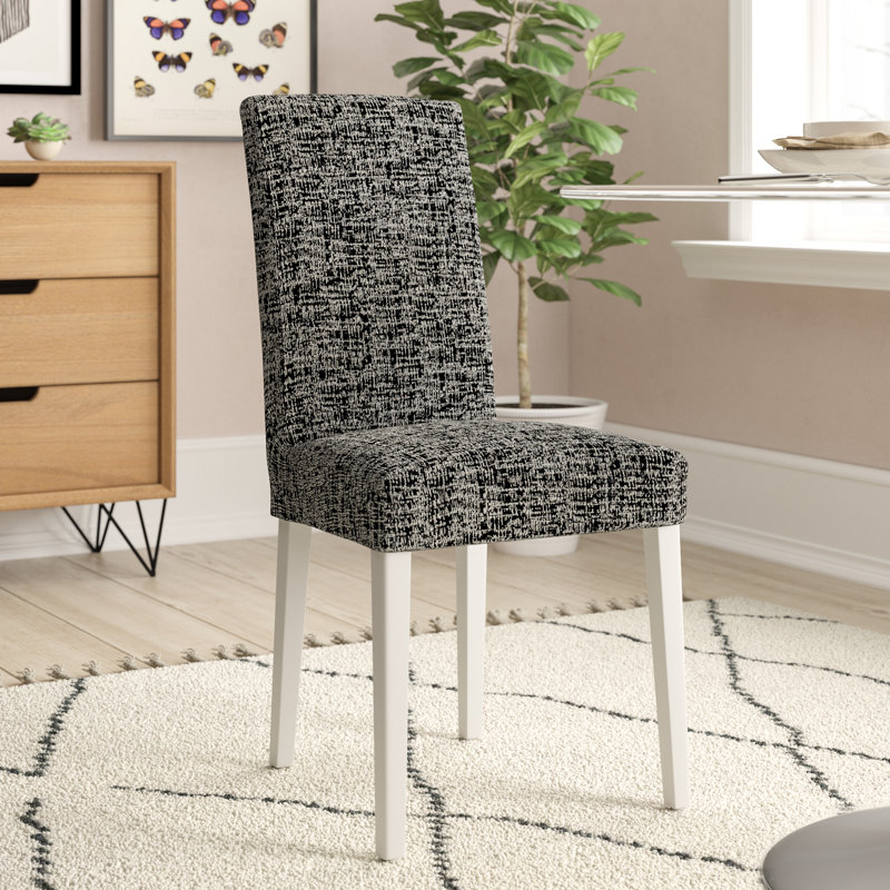 Dining Chair Slipcover, Black and white