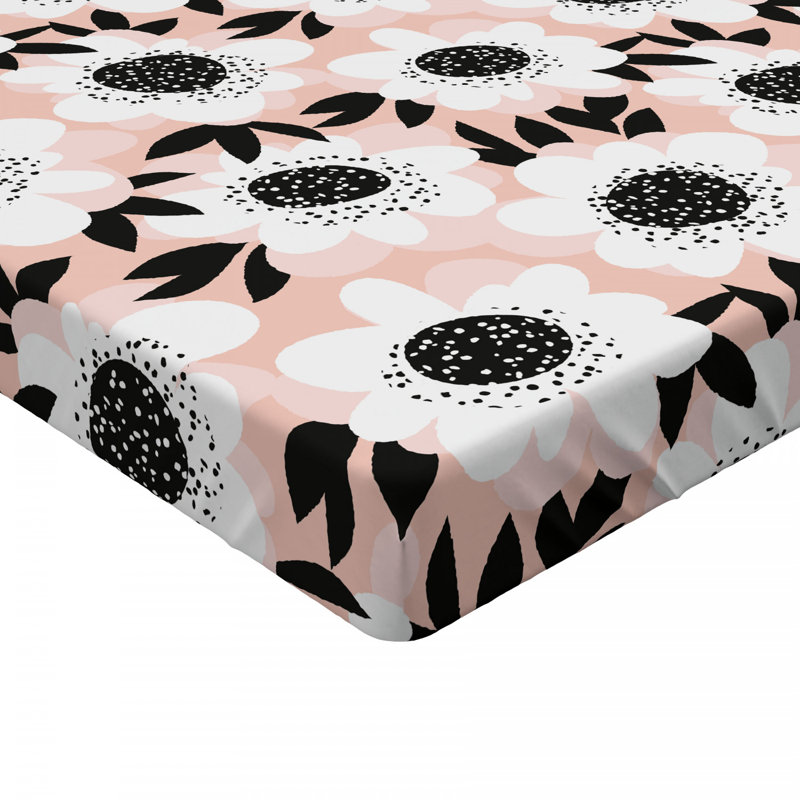 Microfiber Floral Fitted Sheet, Twin Fitted Sheet