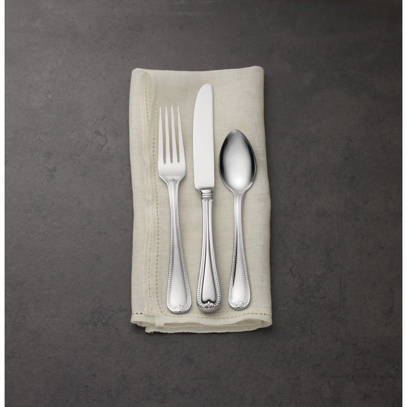Vintage Jewel 5 Piece 18/10 Stainless Steel Flatware Set, Service for 1, Mirror Polished