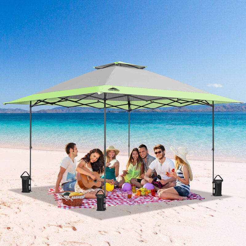 Pop Up Canopies 13 Ft. W x 13 Ft. D Steel Outdoor Straight Leg Canopy, Gray