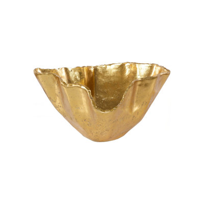 Cast Onyx Bowl, Gold Leaf, Large