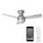  Brushed Nickel 44" Flush Mount Outdoor/Indoor Smart Ceiling Fan with Remote Control, Works With Google Assistant, Amazon Alexa and IOS/Android Mobile APP, 3000K Color Temperature -48461474-48461475