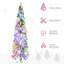 Arbre de Noël artificiel de 6 pi avec 6 40 pieds de branches floquées par la neige, 250 lumières DEL blanches ou colorées, forme de Downswept