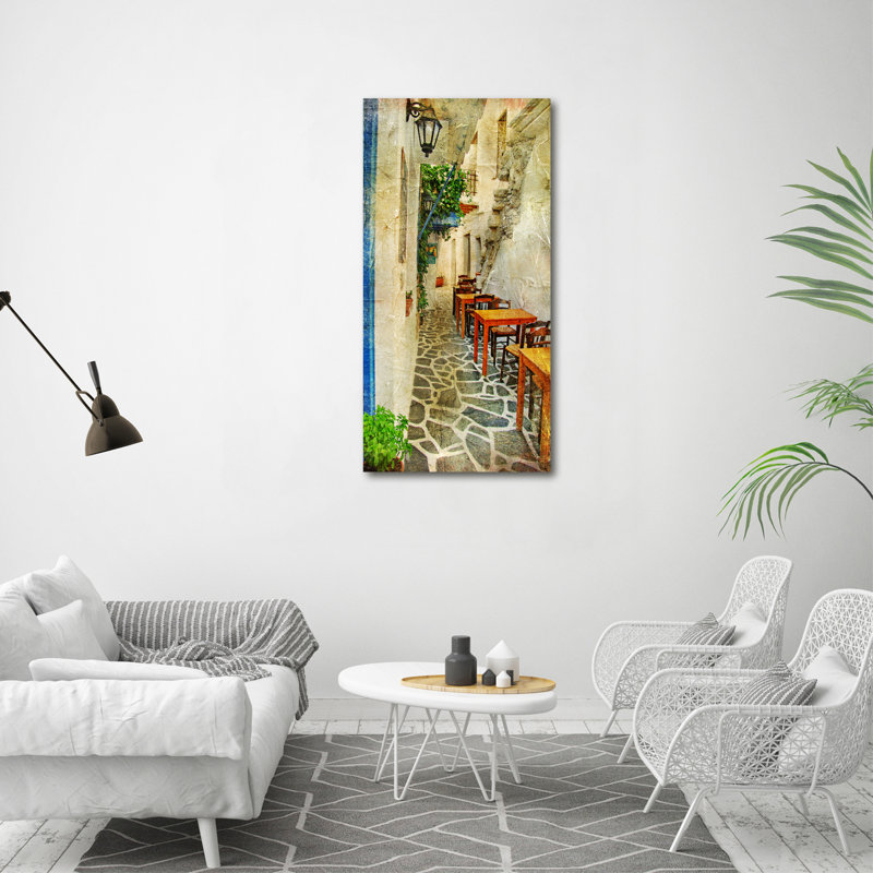 Greek Taverns - Wrapped Canvas Print