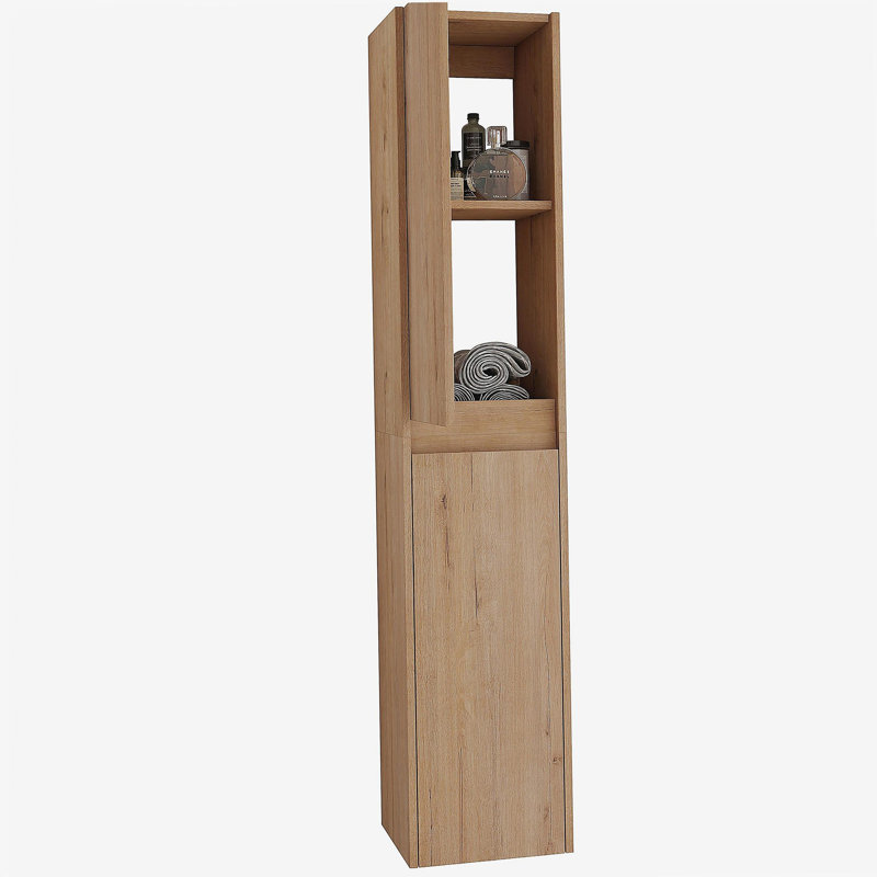 Armoire de salle de bain latérale, 2 portes à fermeture douce, conception à fixation flottante