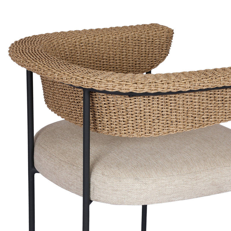 Carrie Outdoor Bar Stool, Beige, 30", Brown