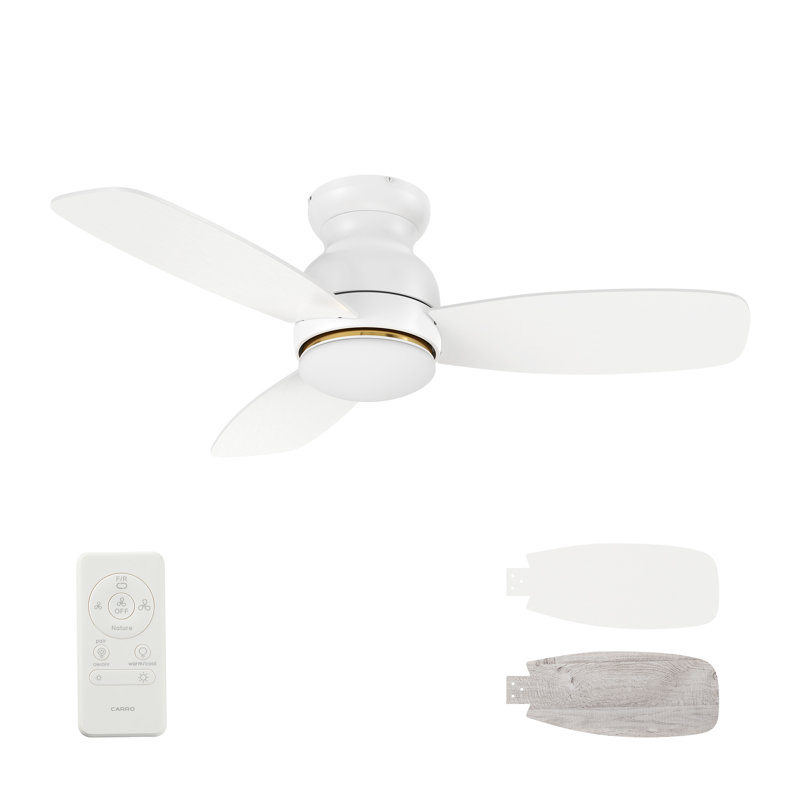 44'' Ceiling Fan with LED Lights, White