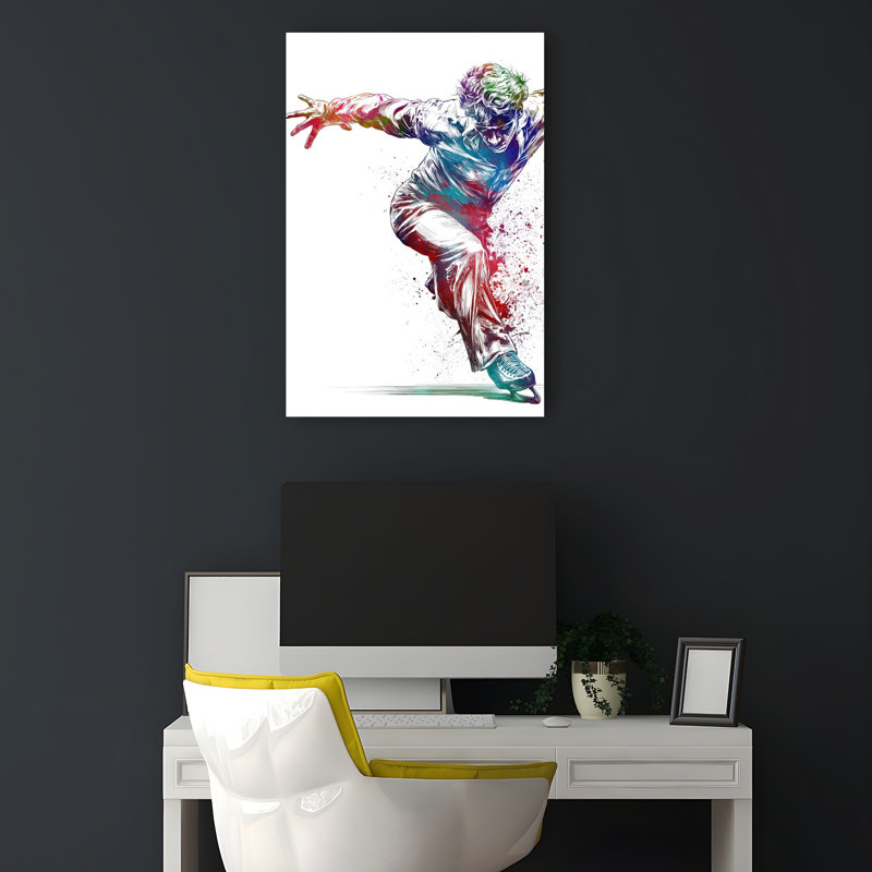 Colorful Ice Skater Abstract Colorful Vibrant Landscape Nature Wall Art Print 1 Piece Wrapped Canvas Wall Art