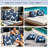 Outdoor Patio Water-Resistant Throw Pillows Set of 2, Palm Leaf Pattern-1367176708