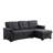 84" Dark Gray Linen Sectional With Reversible Sleeper, Storage, Plump Stitching Storage And 35" Height, Design