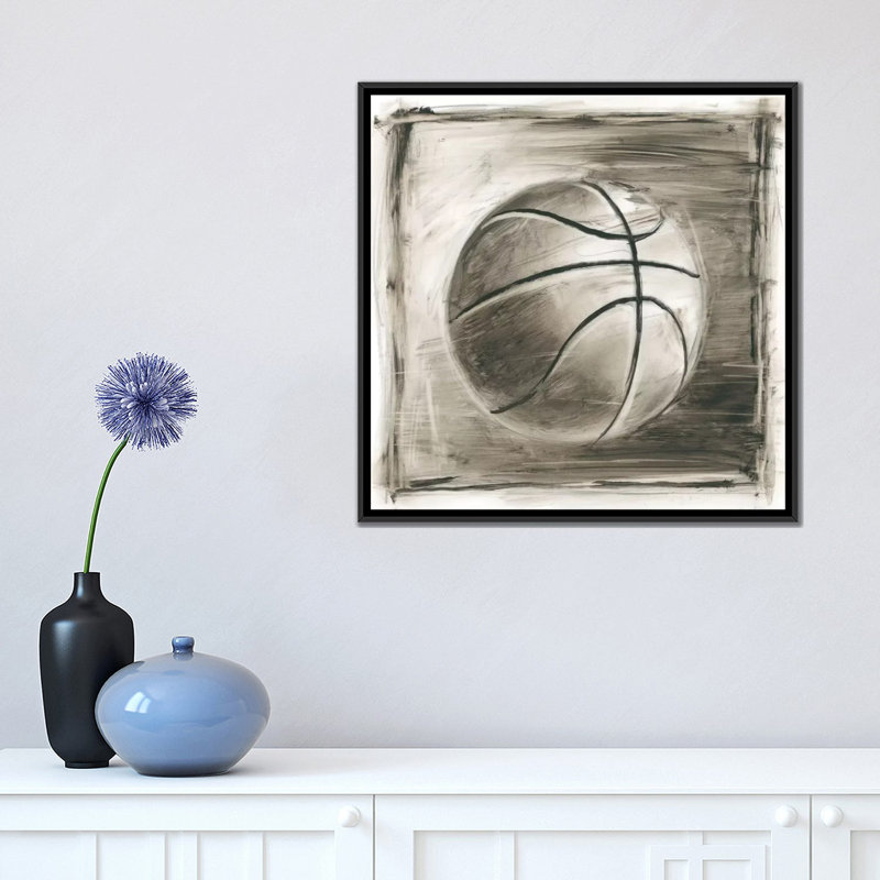 «Varsity II», impression sur toile, H 18 po x l 18 po x P 1,5 po, Toile avec cadre noir, Pas de tapis