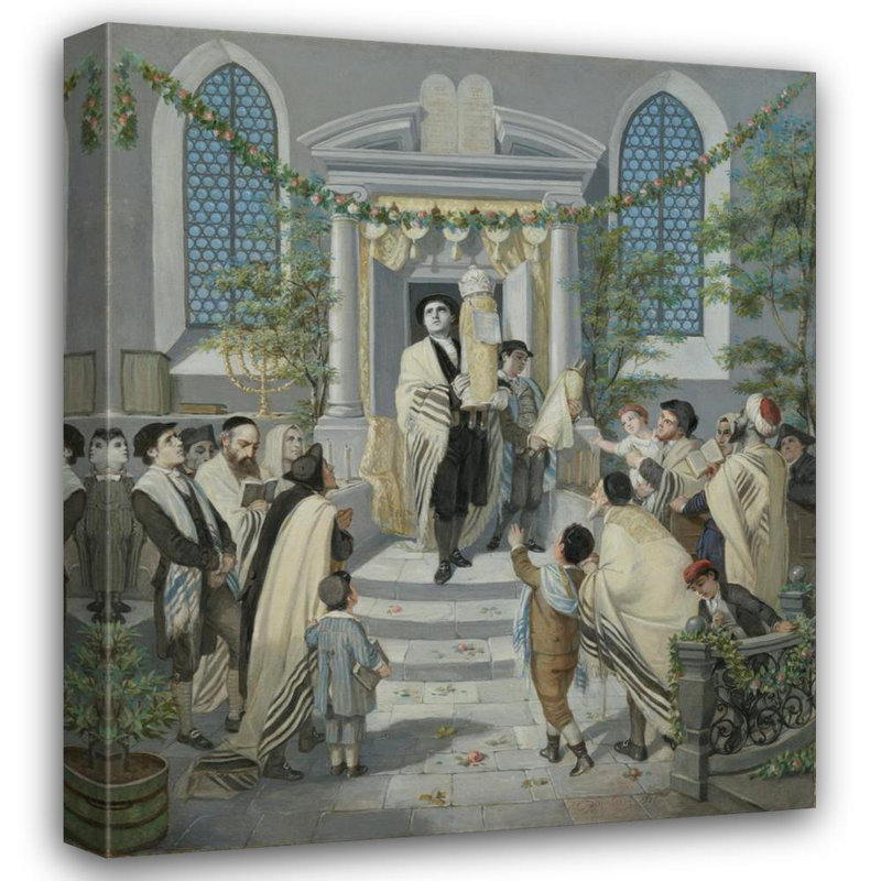 "Chavouot" par Moritz Daniel Oppenheim - Toile tendue avec châssis, H 24 po x l 17 po