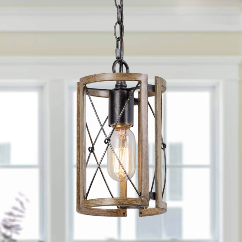 Freddi 1-Light 5.5" W * 9"H Unique Cage Pendant