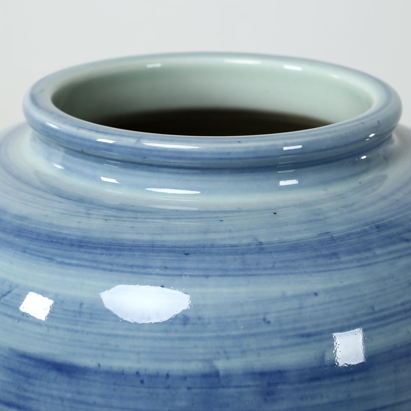 Vase de table en porcelaine bleu ciel 16 po Gael
