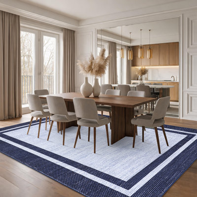 Tapis moderne à bordure moderne Tapis solides Tapis lavables Résistant aux taches Facile à nettoyer Tapis antidérapant à poils courts pour tapis