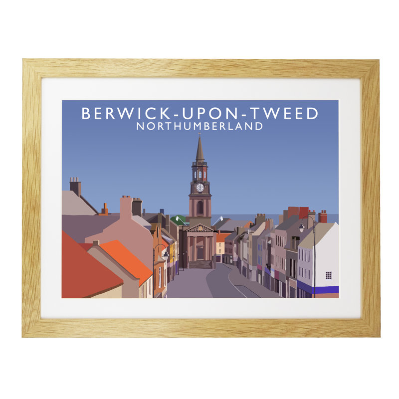 Berwick-Upon-Tweed 2 by Richard O'Neil - Print, Oak Wood Frame, 44 cm H x 54 cm W x 2.2 cm D