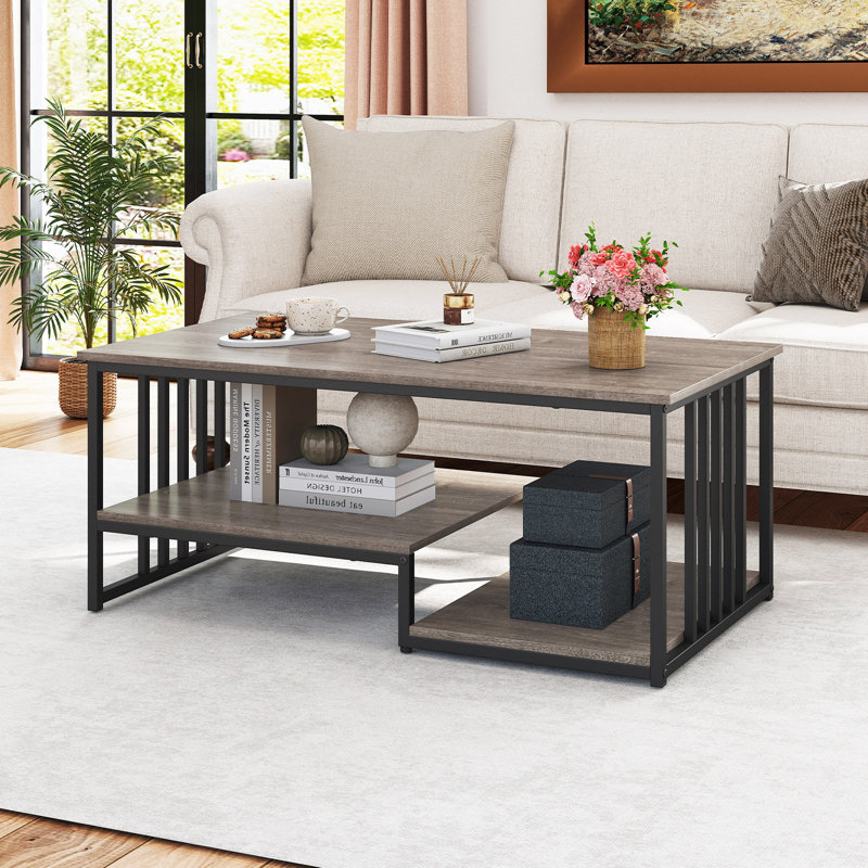 Coffee Table with Storage, Grey