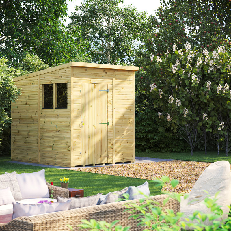 Powersheds 8 x 6ft Premium Pressure Treated Timber Pent Garden Shed