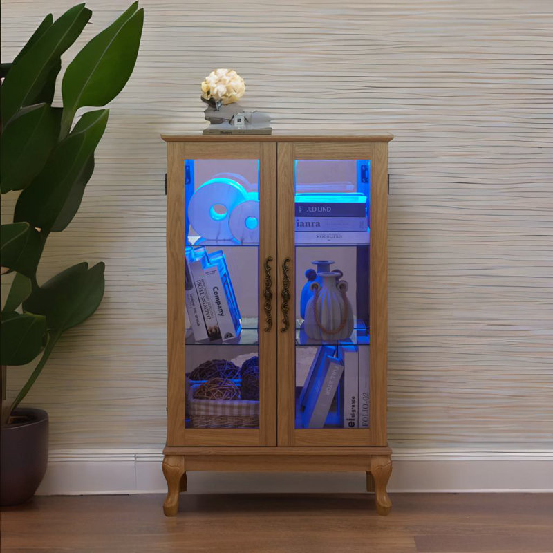 Lighted Glass Curio Display Cabinet