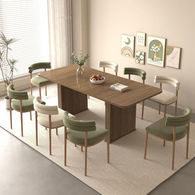 78.74" Large Extendable Dining Table For 6 8 10
