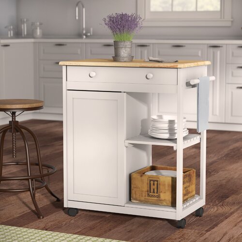 August Grove® Woolsey Solid Wood Kitchen Cart & Reviews | Wayfair