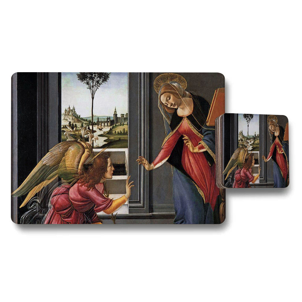 Annunciation Madonna With Angels Placemats And Coasters Set