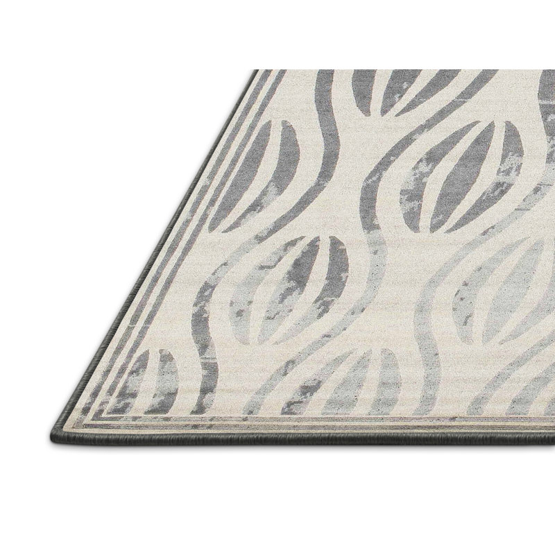Tapis beige/noir contemporain, Rectangle 8 pi x 12 pi
