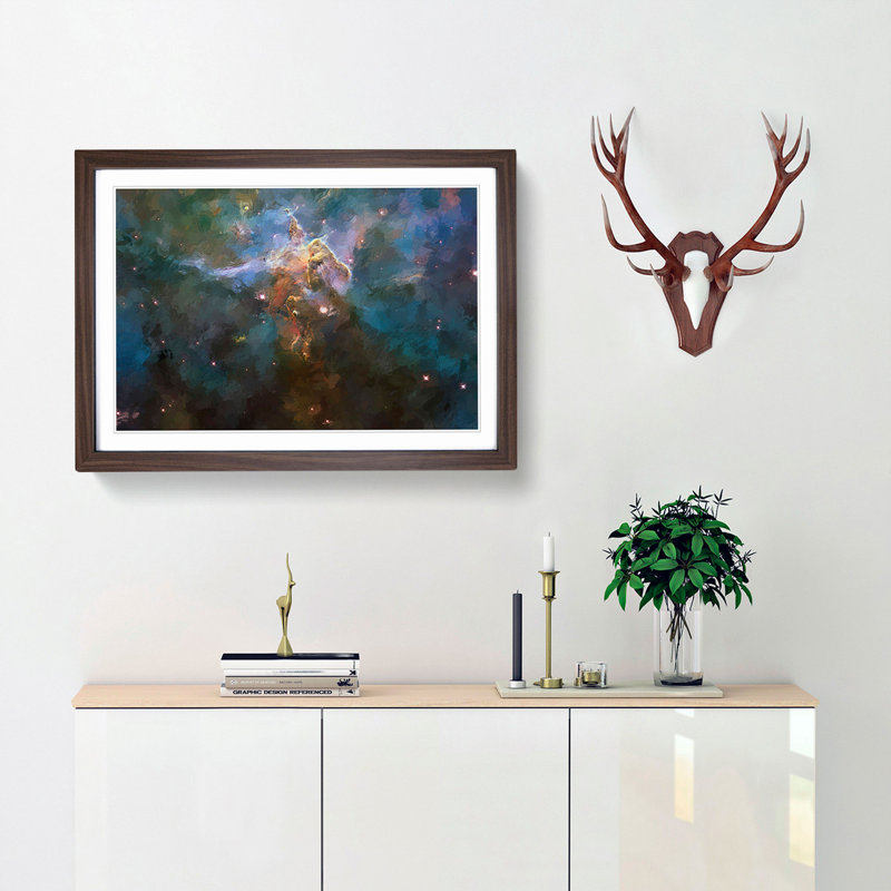 Out of Space Vol.8 in Abstract - Picture Frame Graphic Art Print, Walnut Framed, 36cm H x 48cm W x 2cm D