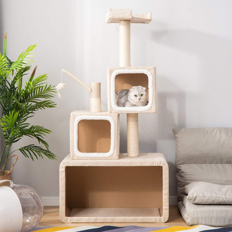 Abel 140cm H Cat Tree, Beige