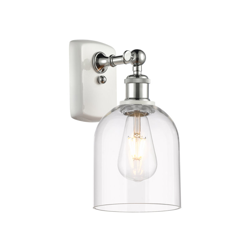 Anacaren Steel Armed Sconce, Brushed Brass, Clear