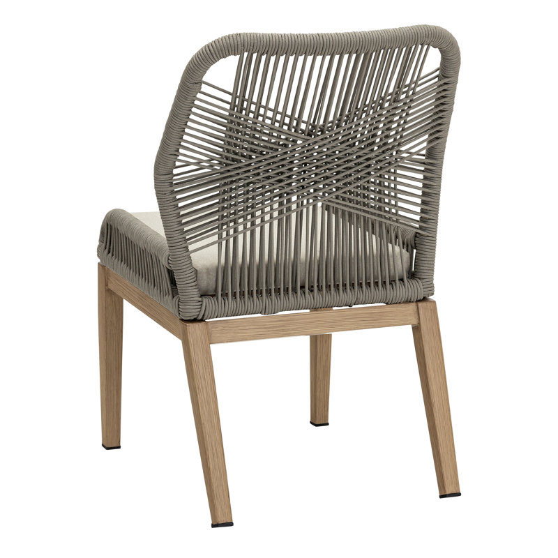 PAT Wicker Premium All-Weather Wicker Outdoor Dining Side Chair with Cushion