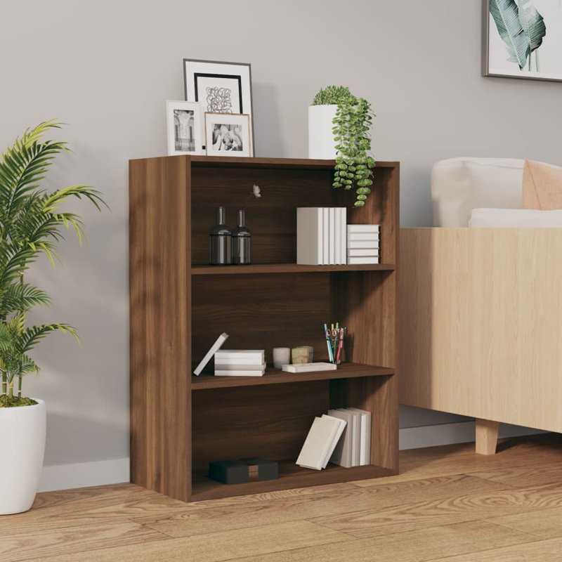 Jordanas 2 Piece Cube Shelf, Brown Oak