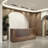 Vintage Rectangular Front Desk with LED Light Strip and Versatile Storage Solutions
