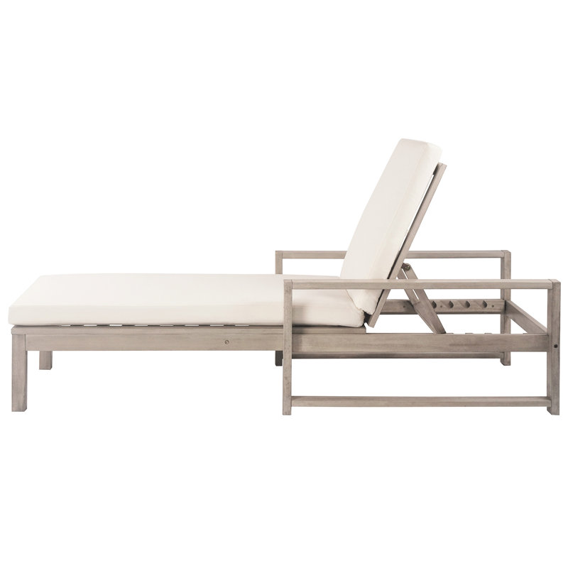 5 chaises longues d'extérieur Gris pour patio, piscine, cour arrière, terrasse, pelouse. Bois et tissu. 49 lb, 400 de sécurité