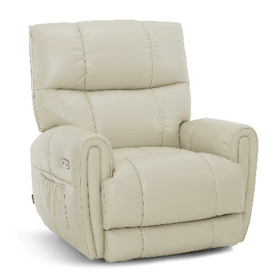 Lay Flat Power Recliner Chair with Heat and Vibration, Infinite Position, Faux Leather