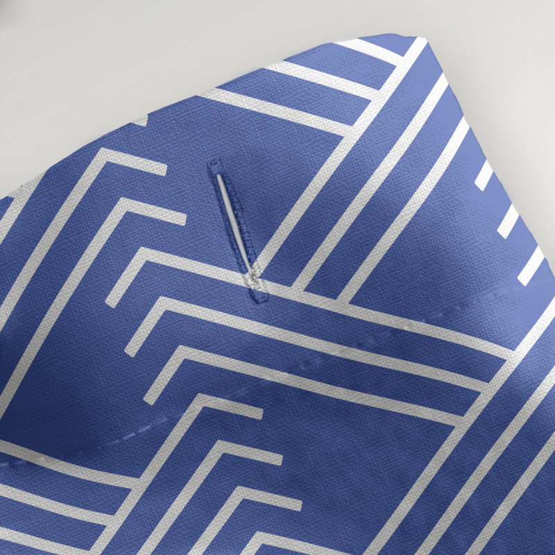 Rideau de douche simple Classic Zig Zag, Bleu / Blanc