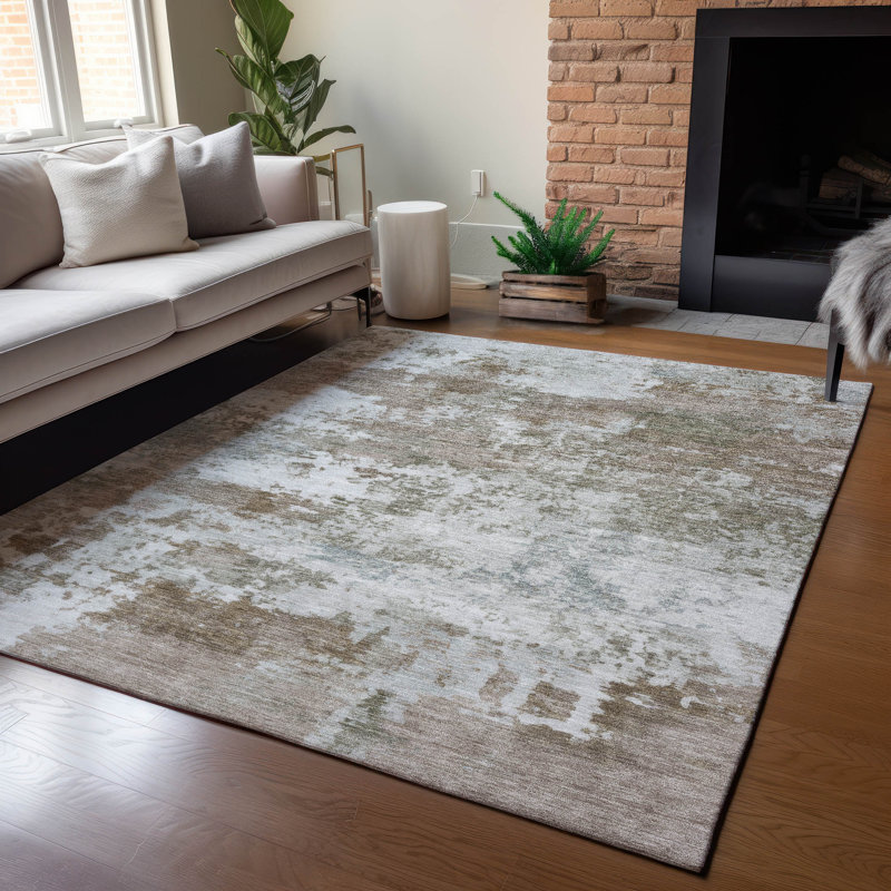 Machine Washable Indoor/Outdoor Wagenen ACN2366 Abstract Rug, Rectangle 8' x 10'