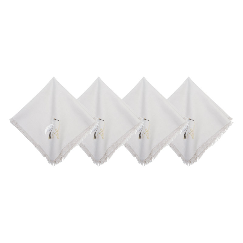 White Egret Napkins Set of 4