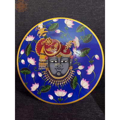 Peinture de Shrinathji avec lotus sur bois MDF | Par Jagriti Bhardwaj