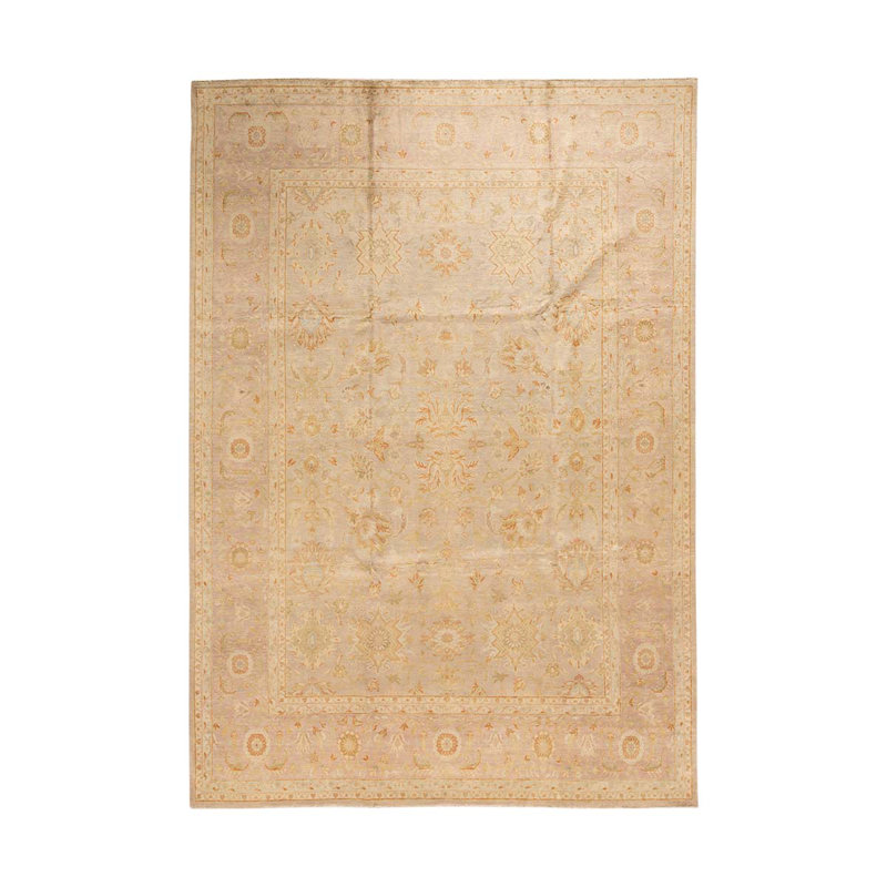 Silk Oriental Area Rug in Beige/Red/Rose