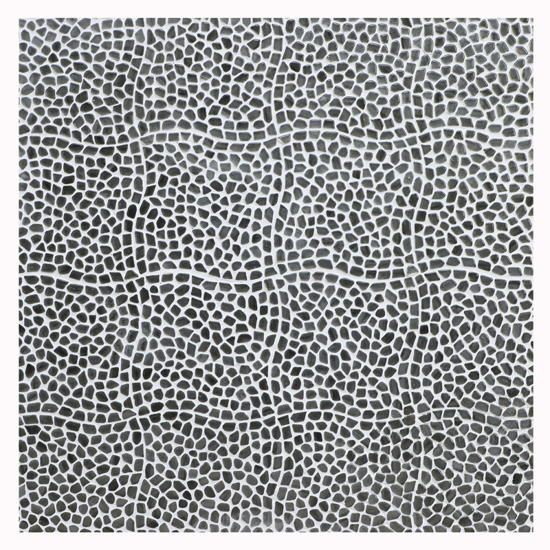 Fractal Pebble 11.88 in. x 11.88 in. Polished Glass Wall Mosaic Tile (0.98 Sq. Ft. / Each), Dark Gray