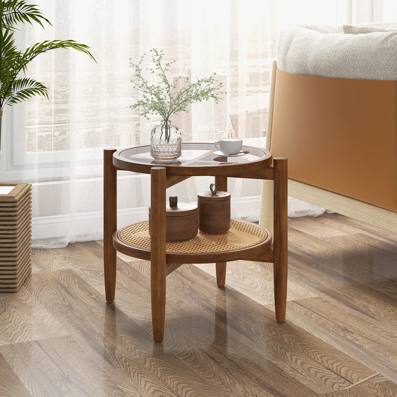 Allec Glass Top End Table Set