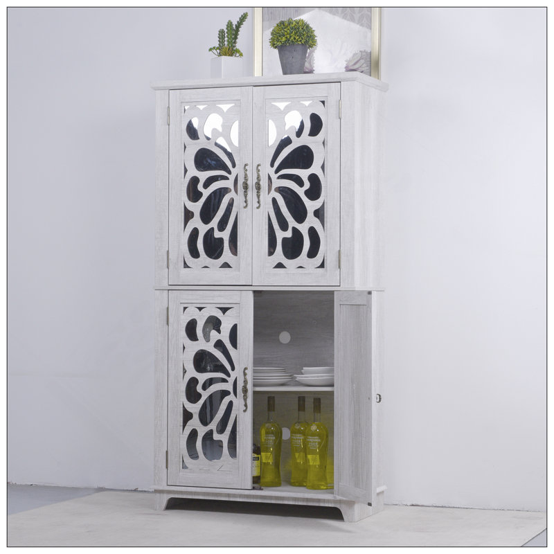 Armoire de rangement 67,4 po H 4 Doors Mirror