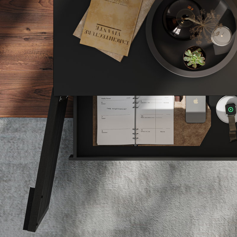 Corridor Accent Cabinet, Charcoal/Stained Ash