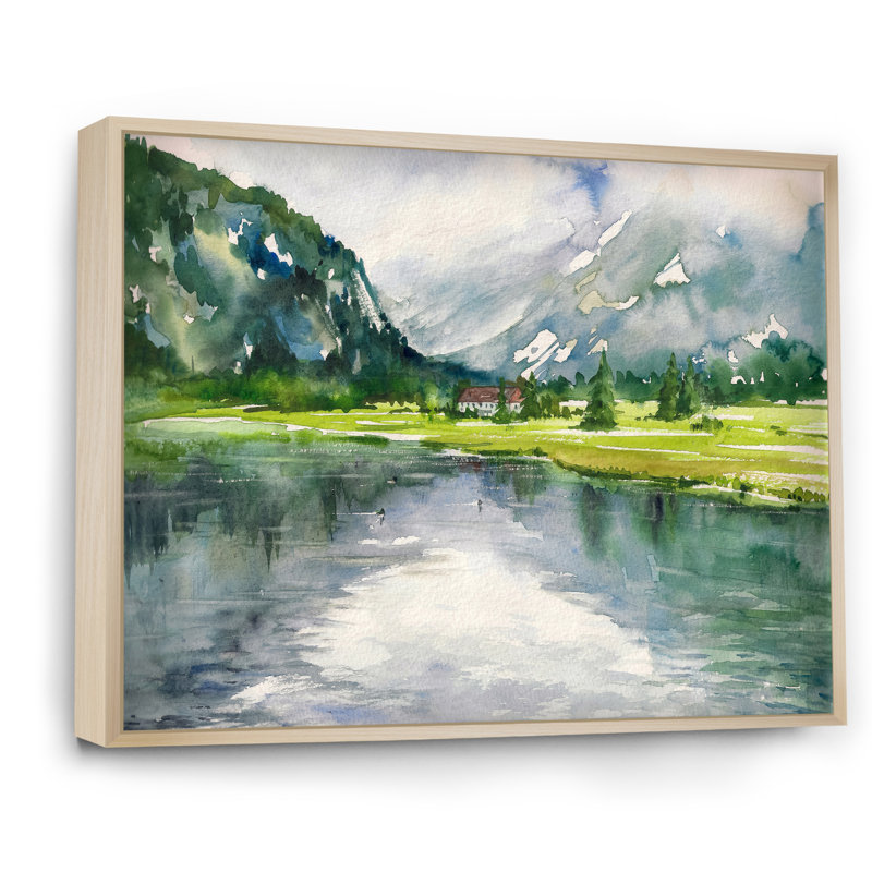 Paysage, art mural sur toile, rivière d'été, reproduction d'art - Paysage d'été avec rivière, H 12 po x l 20 po