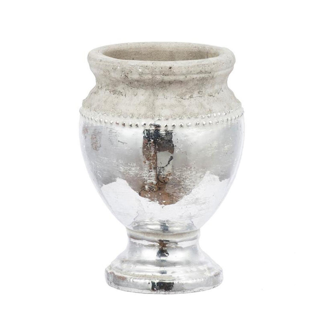 Hand-Crafted Silver Ceramic Table Vase House of Hampton® 